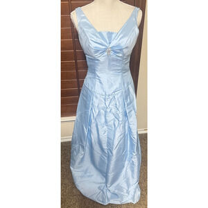 Powder Blue Prom Dress Princess Cinderella sz 6/8 Baylia designs Y2K Taffeta